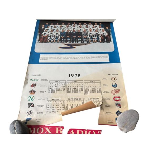Vintage 1971-72 St. Louis Blues NHL Wall Calendar KMOX Radio Promo Hockey READ - Picture 12 of 13
